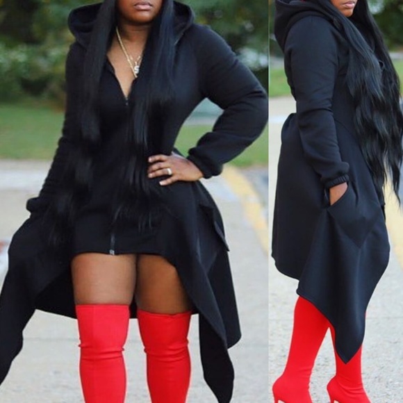 Jackets & Blazers - Asymmetrical Black Long Coat NWT